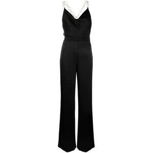 Alice & Olivia NWT Riska Cowl Neck Chain Strap Jumpsuit in Black Size 6 MSRP$550